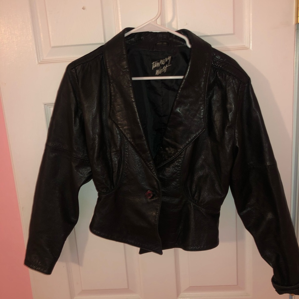 Black leather jacket